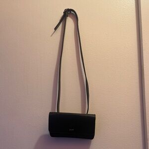 Black Leather Crossbody Bag - Dkny